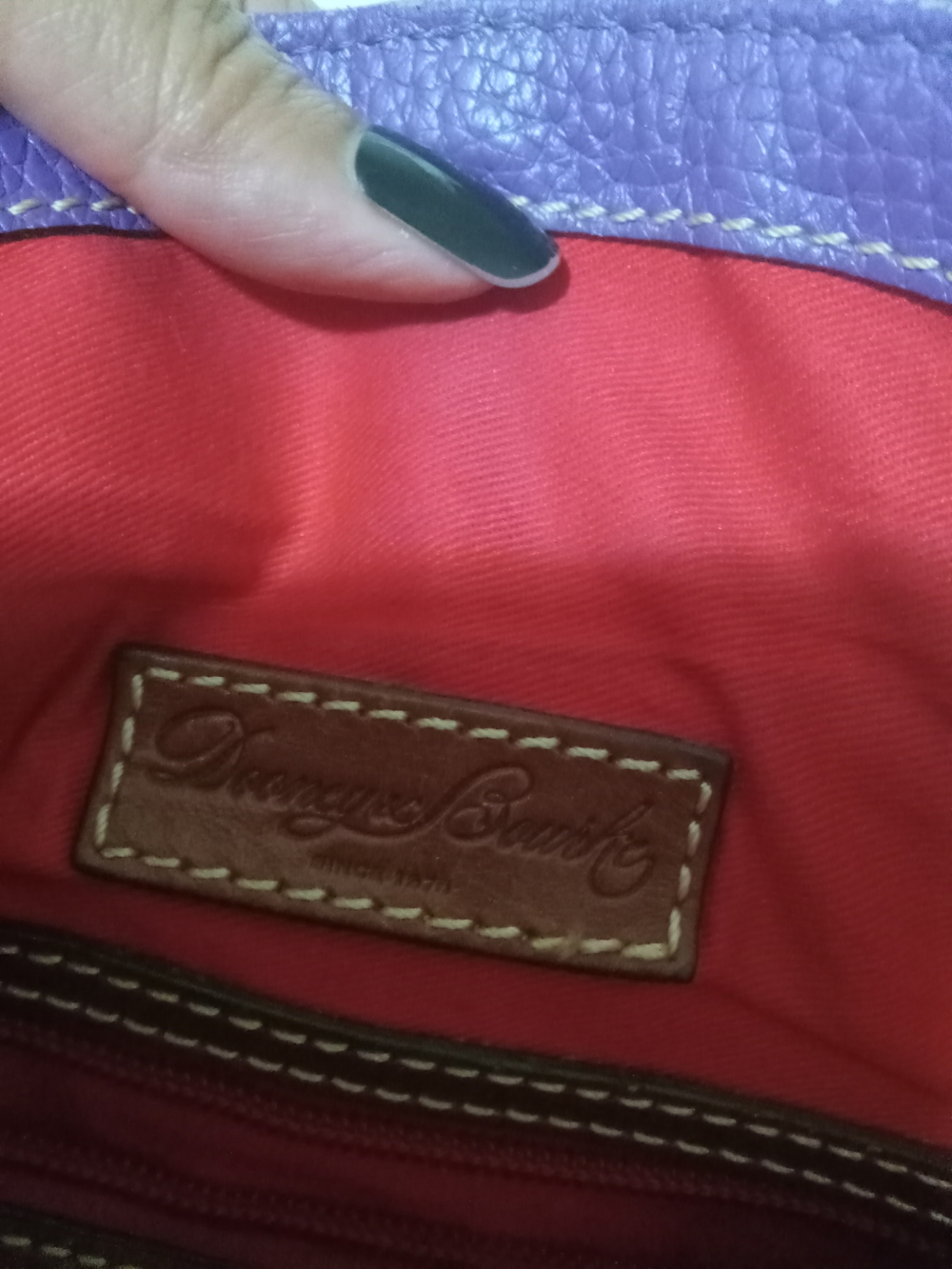 Dooney & Bourke Purple Pebbled Leather Crossbody Bag EUC - Picture 12 of 16